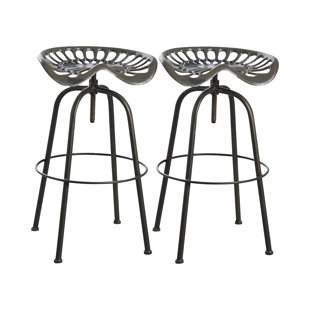 WILLISTON FORGE Bentonville Swivel Counter Stool with Metal Frame