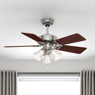 HUNTER FAN 42" Southern Breeze 5 - Blade Standard Ceiling Fan with Pull Chain and Light Kit Included