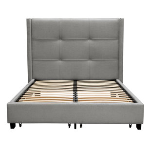 DIAMOND SOFA Beverly Upholstered Wingback Storage Bed