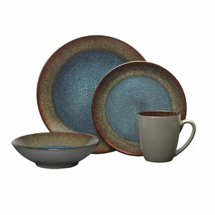 PFALTZGRAFF Monroe Blue 16-Piece Stoneware Dinnerware Set, Service for 4