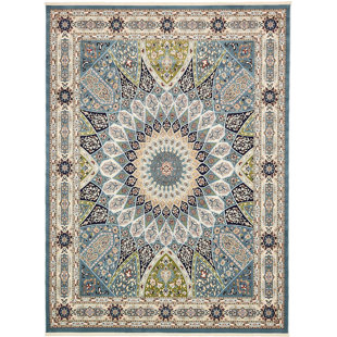 RUGPAL Kelayeh Oriental Green/Gray Area Rug