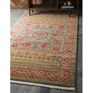 ASTORIA GRAND Ophelia Yellow/Red Area Rug