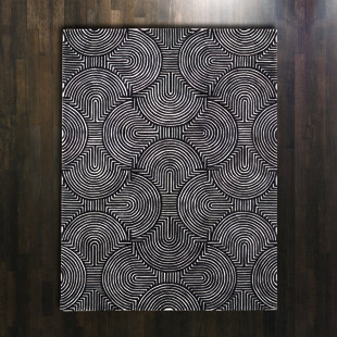 GLOBAL VIEWS Arches Rug-Black/Ivory