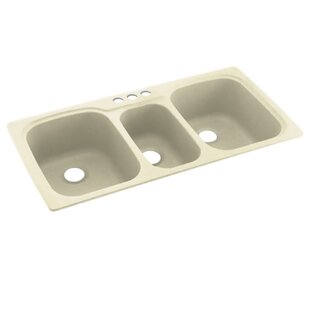 SWAN 44'' L Triple Bowl Solid Surface Kitchen Sink