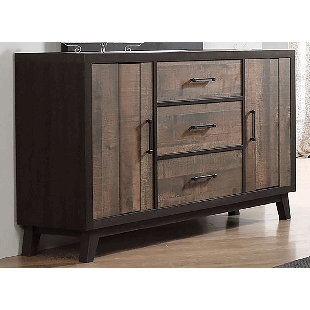 INROOM DESIGNS 3 Drawer Combo Dresser with Mirror