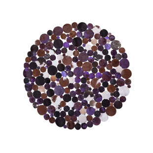 ALPEN HOME Round Nielson Polka Dots Hand Woven Cowhide Round 140cm Area Rug
