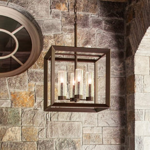 HINKLEY Rhodes 4-Light Outdoor Open Box Chandelier with Clear Seedy Glass Shades