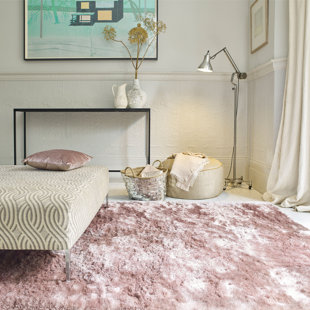 ROSDORF PARK Makaila Silky Shaggy Pink Area Rug