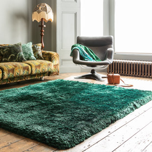 ETTA AVENUE Abra Chunky Shaggy Emerald Rug