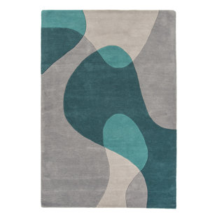 HYKKON Wade Abstract Wool Hand Woven Area Rug