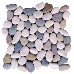 MARGO GARDEN PRODUCTS Rainforest 12" x 12" Natural Stone Pebbles Mosaic Wall & Floor Tile