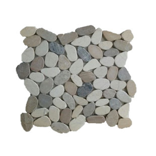 MARGO GARDEN PRODUCTS Rainforest 12" x 12" Natural Stone Pebbles Mosaic Wall & Floor Tile