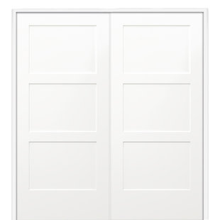 MMI DOOR Birkdale 80'' Solid + Manufactured Wood Paneled French Doors