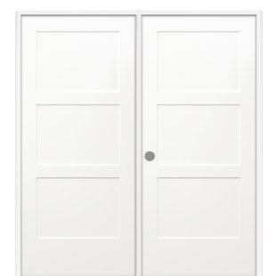 VERONA HOME DESIGN Paneled Manufactured Wood Primed Birkdale French Doors