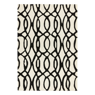 EBERN DESIGNS Louise Hand Tufted Wool Black Rug