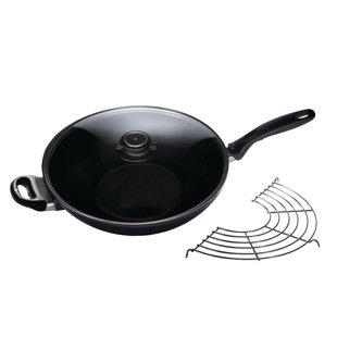 Swiss Diamond 12.5" Induction Non-Stick Alumimum Wok with Lid