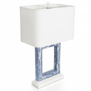 COUTURE, INC. Pacific Heights 31" Tall Resin Table Lamp, Blue/ White