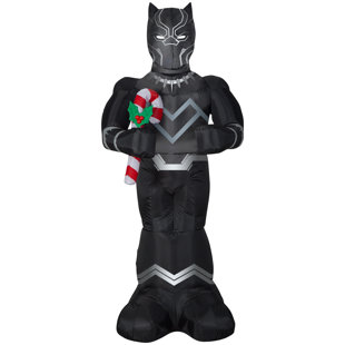 GEMMY INDUSTRIES Black Panther with Candy Cane Marvel Inflatable