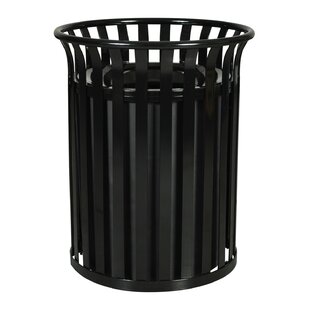 EX-CELL Streetscape Receptacle Steel 35.5 Gallon Trash Can