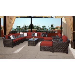 KATHY IRELAND HOMES & GARDENS BY TK CLASSICS River Brook 10 - Person Outdoor Seating Group with Cushions