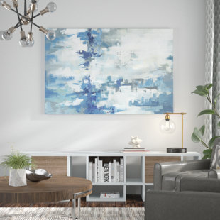 WROUGHT STUDIO™ Vast Blue Hues by Parvez Taj - Painting Print on Canvas