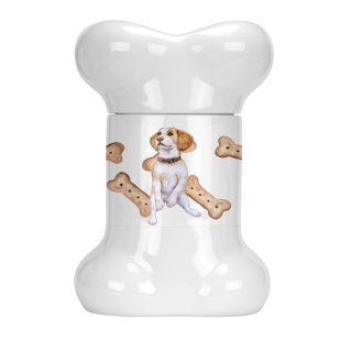 TUCKER MURPHY PET™ Beagle in Collar Bone Shaped Pet Treat Jar