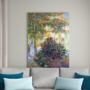 ASTORIA GRAND Holzbild Camille im Garten des Hauses in Argenteuil von Claude Monet