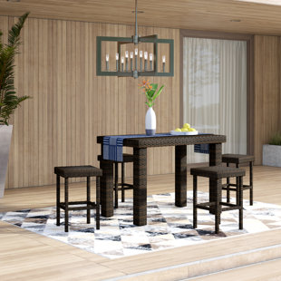 MERCURY ROW® Crosson 4 - Person Rectangular Outdoor Dining Set with Cushions