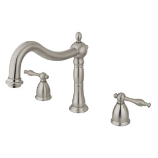 KINGSTON BRASS Heritage Double Handle Deck Mounted Roman Tub Faucet