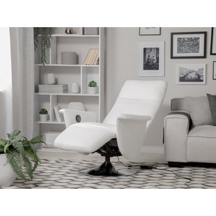 HASHTAG HOME Quinley Vegan Leather Electric Swivel Recliner