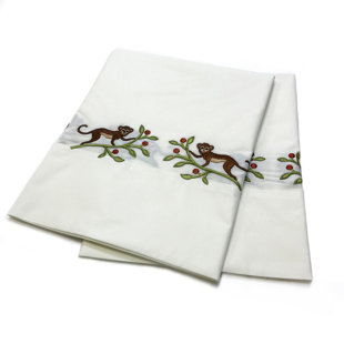 HAMBURG HOUSE Monkey Jungle Percale Pillowcase - Set of 2 (Set of 2)