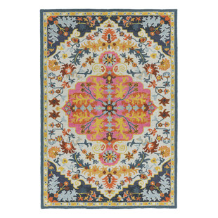 MISTANA Adcox Hand Tufted Wool Blue/Pink/Grey Rug