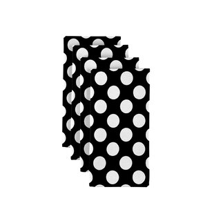 FABRIC TEXTILE PRODUCTS, INC. Black Polka Dots Napkins 18"x18" (Set of 12)