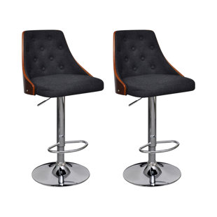 HOME ETC Höhenverstellbarer Barhocker (Set besteht aus 2)