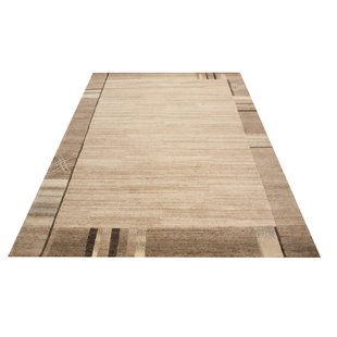 EBERN DESIGNS Abby Hand Hooked Wool Beige Rug