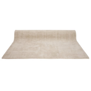 BRAYDEN STUDIO Aero Solid Colour Hand Woven Beige Area Rug