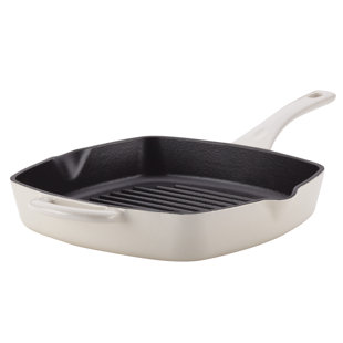 Ayesha Curry Enameled Cast Iron Induction Grill Pan with Pour Spouts
