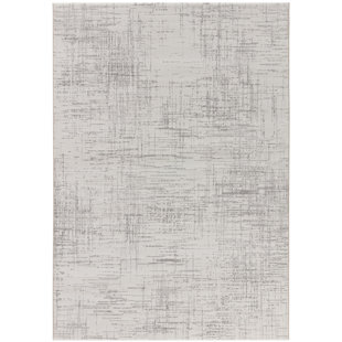 IVY BRONX Wonard Dhurrie Grey/White Rug