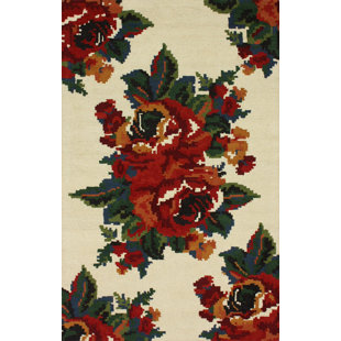 NULOOM Modella Hand Tufted Wool Ivory Floral Bouquet Area Rug