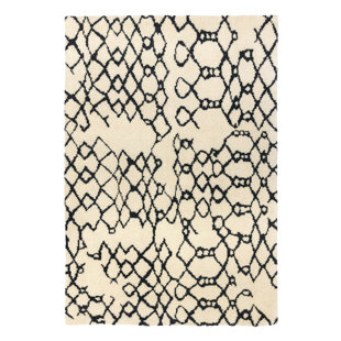 BRAYDEN STUDIO Toombs Moroccan Hand Woven Hand Knotted Cream Area Rug
