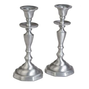 ISRAEL GIFTWARE DESIGN 8.25'' H Metal Tabletop Candlestick (Set of 2)