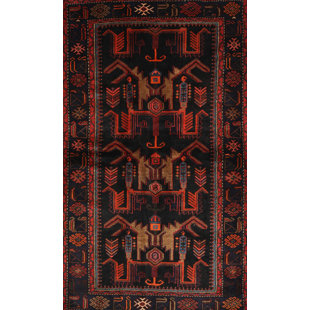 BLOOMSBURY MARKET Oh Oriental Machine Made Power Loom Wool/Polyester Black/Red/Beige Area Rug