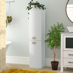 REBRILLIANT Clardy Solid Wood Wall Tall Bathroom Cabinet