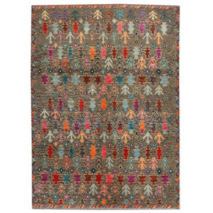 LATITUDE VIVE Kolding Hand Woven Hand Knotted 240cm X 178cm Green/Red/Brown Area Rug