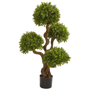 WORLD MENAGERIE 42'' Faux Boxwood Tree in Pot