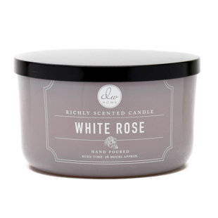 DWHOME Signature Floral White Rose Scented Jar Candle
