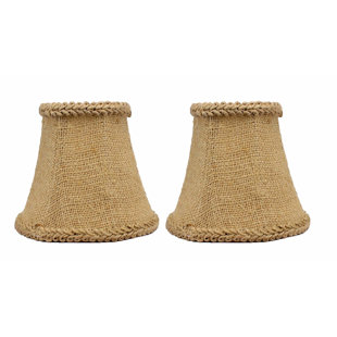 BAY ISLE HOME™ 4.5" H Burlap Bell Lamp Shade ( Clip On ) in Brown (Set of 2)