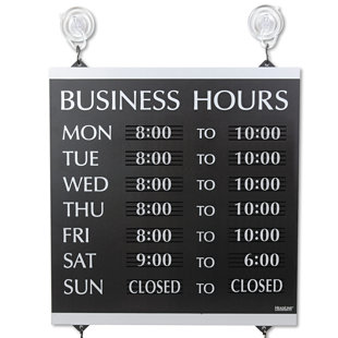 U.S. STAMP & SIGN Headline Sign Century Series Business Hours Sign