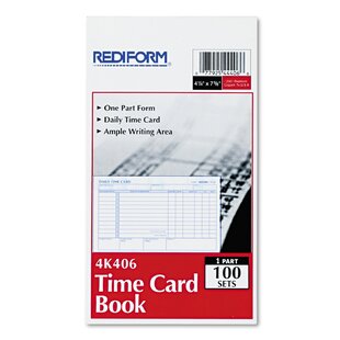 REDIFORM OFFICE PRODUCTS Employee Time Card