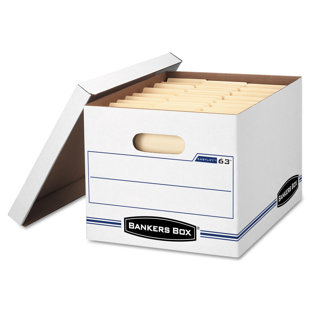 BANKERS BOX® EasyLift Storage Box, 12 w x 12d x 10h, Ltr/Lgl, Lift-Off Lid, White, 12/Carton
